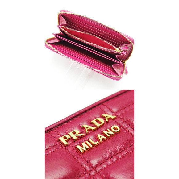 Prada Vitello Shine Quilt Quilted Wallet Fuchsia - Picture 3 of 3